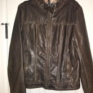 GUESS faux Leather bomber coat